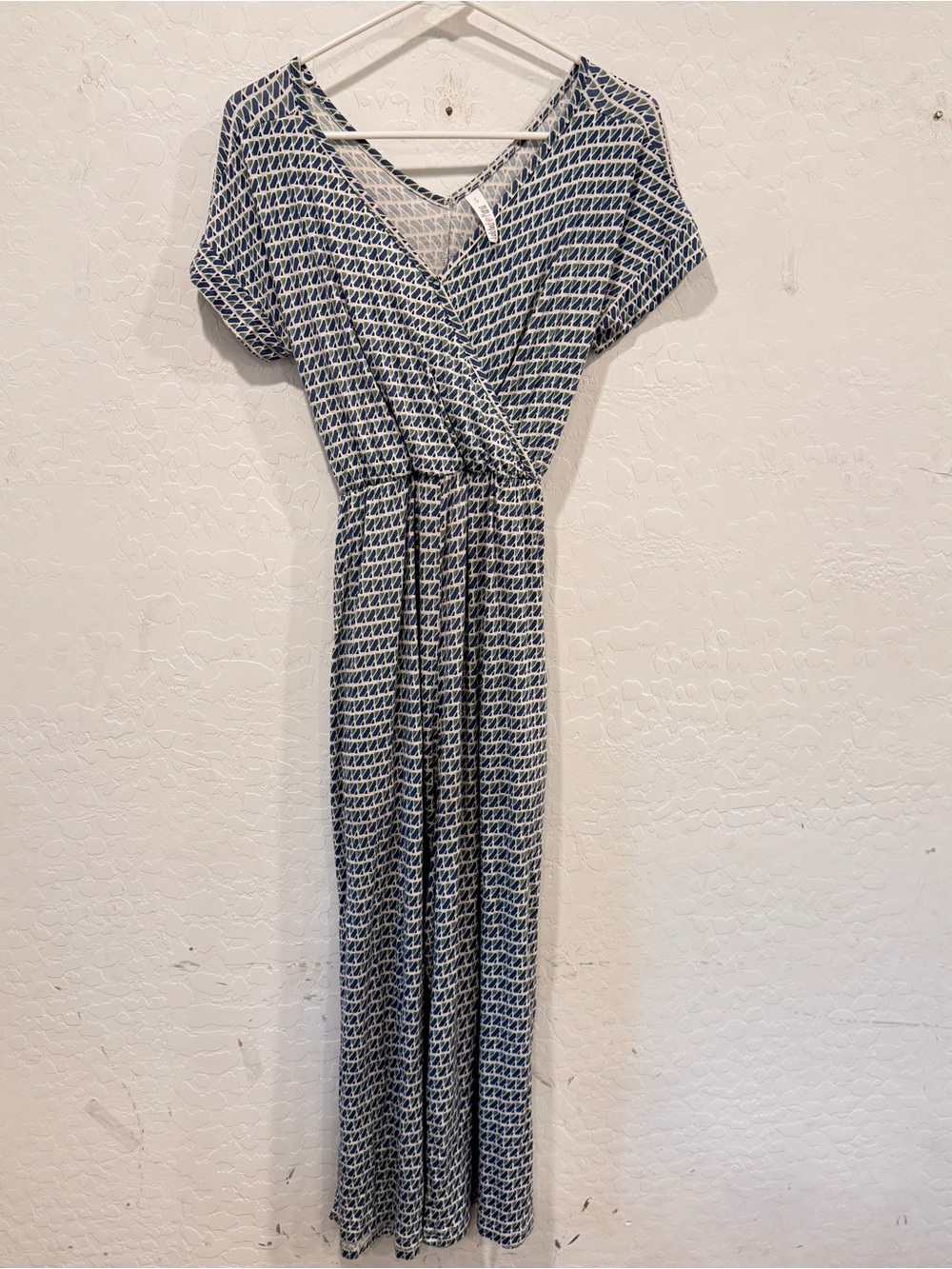 Latched Mama Navy White Geometric Wrap-Style Nursing Jumpsuit Womens Small